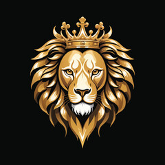 Obraz premium Golden Majesty Lion King Logo