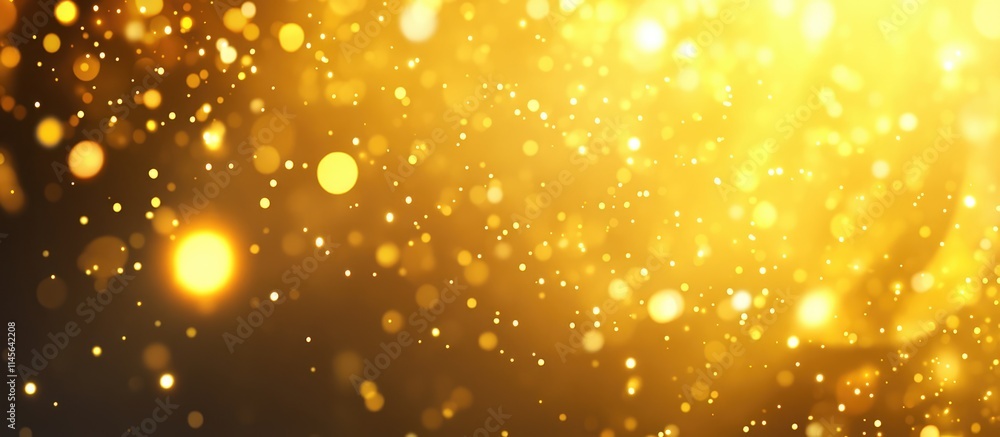 Poster golden abstract bokeh background with shimmering lights creating a festive and vibrant atmosphere fo