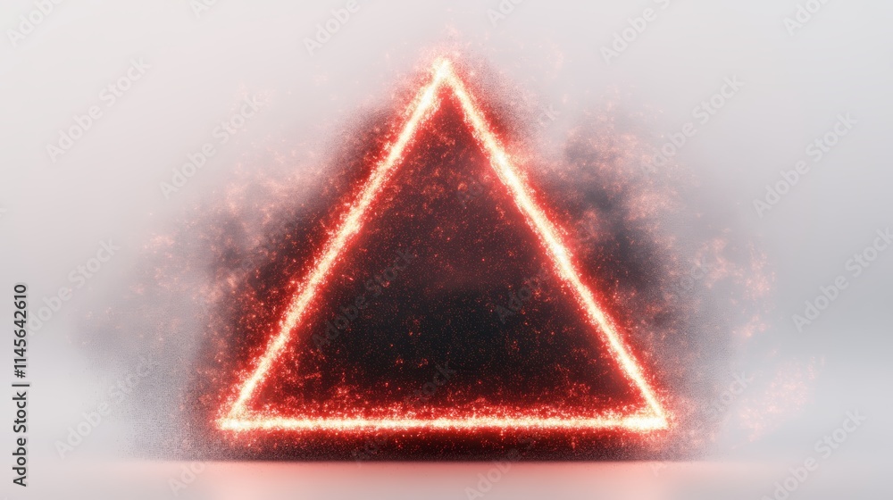 Aufkleber intriguing visual, a triangular shape with vibrant red light emanating from within