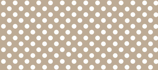 Brown seamless pattern with white polka dots © Lara