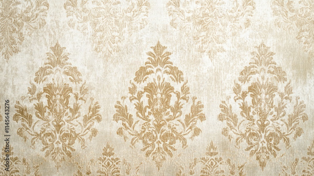 Aufkleber elegant cream vintage damask fabric texture background with subtle patterns perfect for artistic des