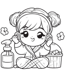 coloring book cute girl make up act