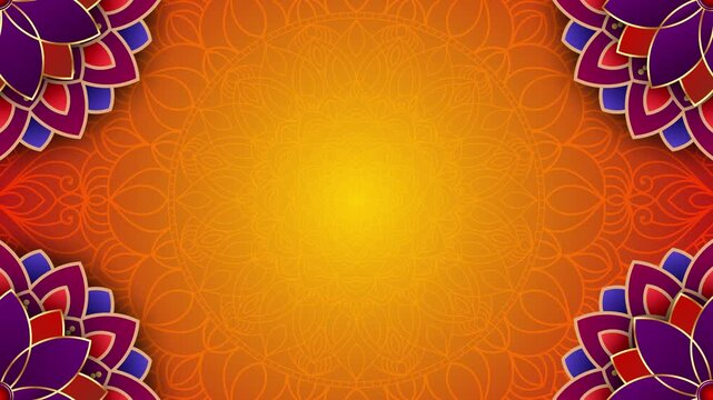 Simple luxury ornamental background with mandala looping animation for video background	