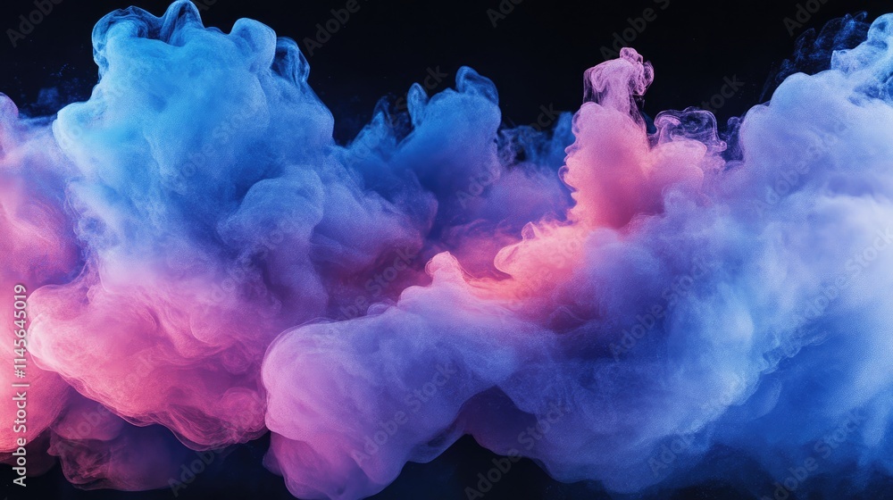 Aufkleber colorful smoke clouds on a dark backdrop creating a vibrant and ethereal atmosphere for artistic and