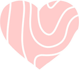 Pastel blue heart shaped with white swirl line