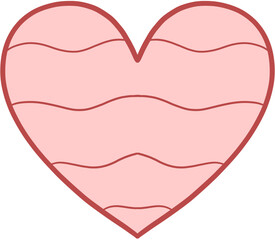 Pastel blue heart shaped with white swirl line