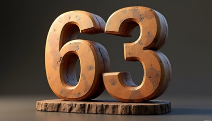 Sixty-Three: A Rustic Number Sculpture
