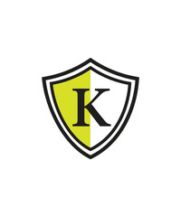 shield letter k logo design, emblem letter k logo design, vector illustration