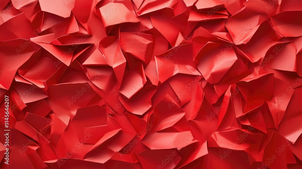 Poster crumpled red paper background texture for creative design and artistic projects