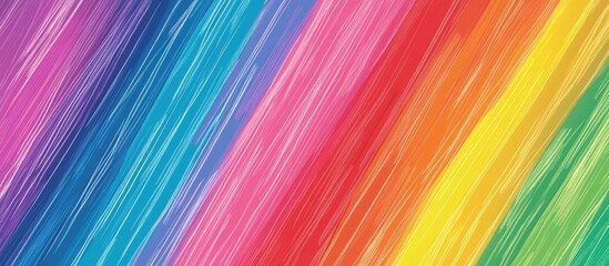Colorful crayon strokes creating a vibrant rainbow backdrop for artistic and educational purposes.