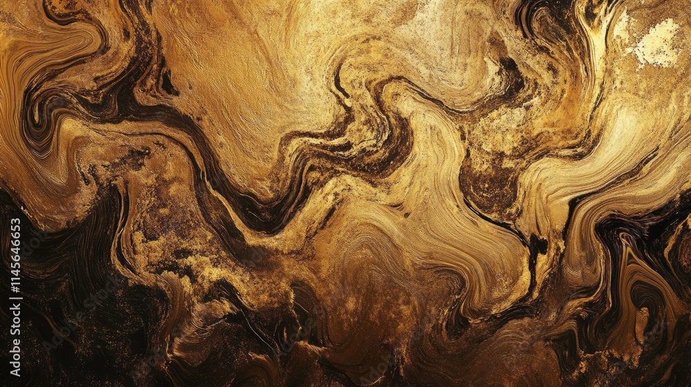 Aufkleber luxurious gold foil abstract texture with flowing patterns perfect for backgrounds, design projects,