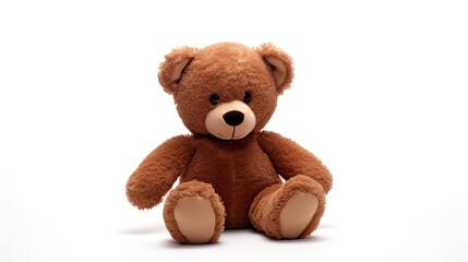 Adorable plush teddy bear sitting against a clean white background perfect for children's themes and cozy home decor.