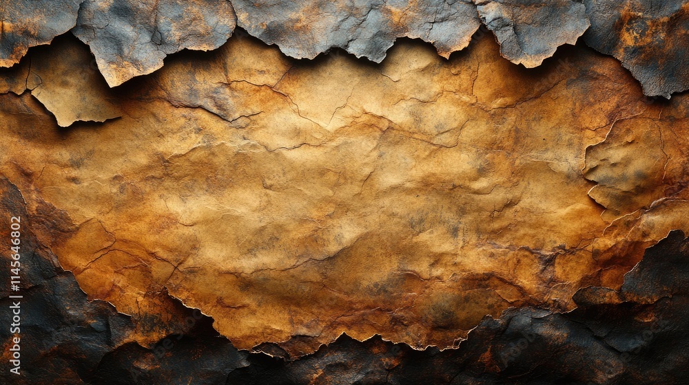 Poster distressed old paper texture background with an industrial abstract design featuring crumpled and we