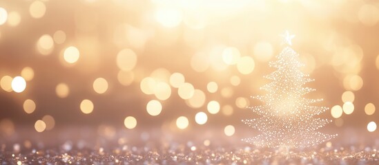 Silhouette of a white Christmas tree with sparkling bokeh background ideal for festive designs offering ample space for text in a vertical layout