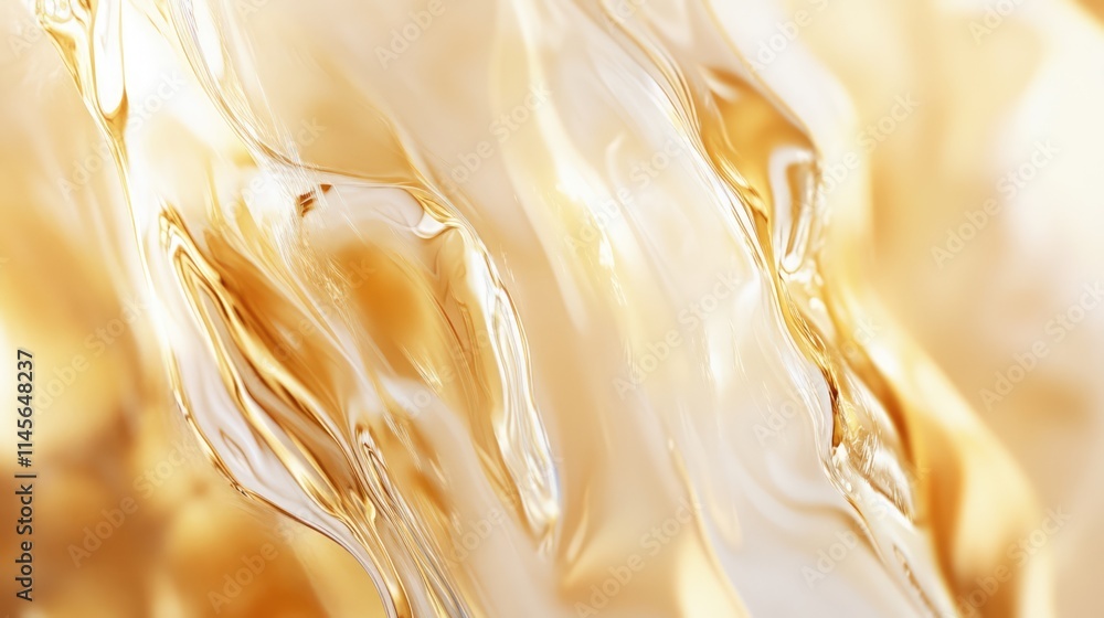 Poster golden fluid abstract background with smooth glossy texture and artistic blur for modern design and 