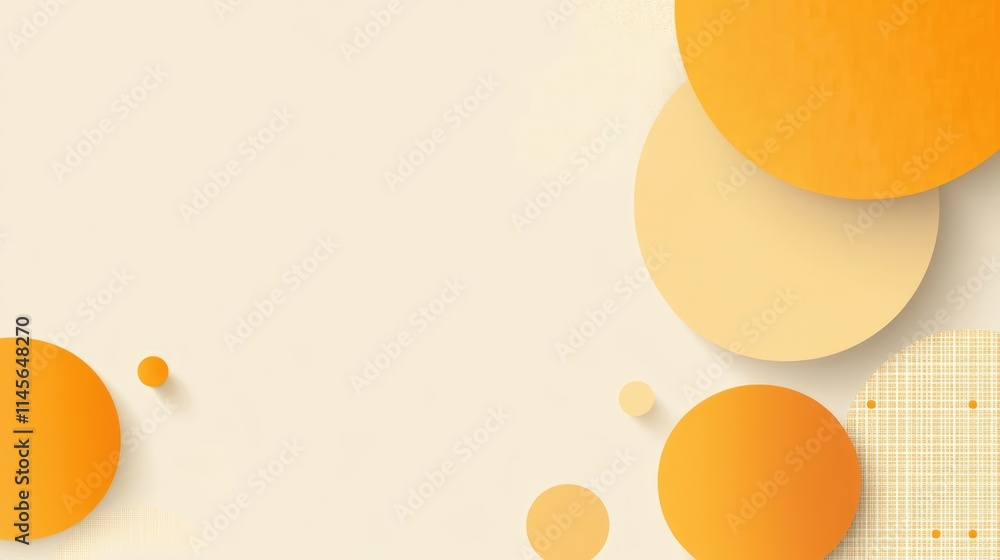 Poster abstract golden yellow circle background with varying sizes and shades creating a warm and inviting 