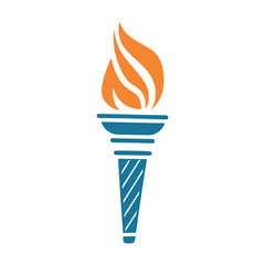Minimalist flat color Torch Icon Vector Design.