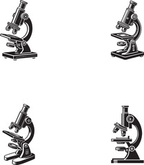 Vintage Microscope Silhouettes Collection