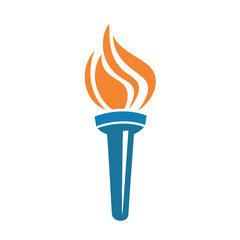 Minimalist flat color Torch Icon Vector Design.