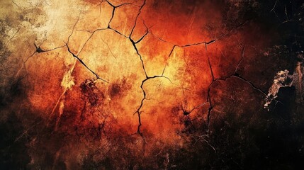 Cracked grunge texture with warm tones Abstract weathered background for creative projects and design applications