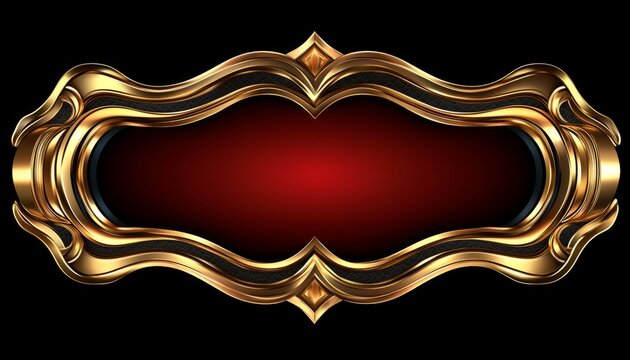 Elegant Gold Frame With Red Background Design