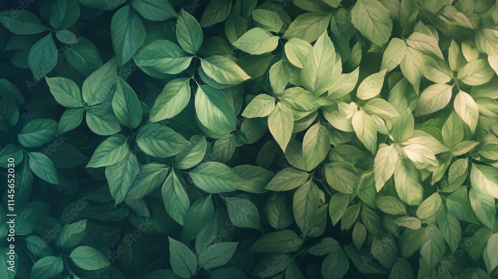 Poster lush green leaf texture with soft filter effect creating a natural and serene background ideal for n