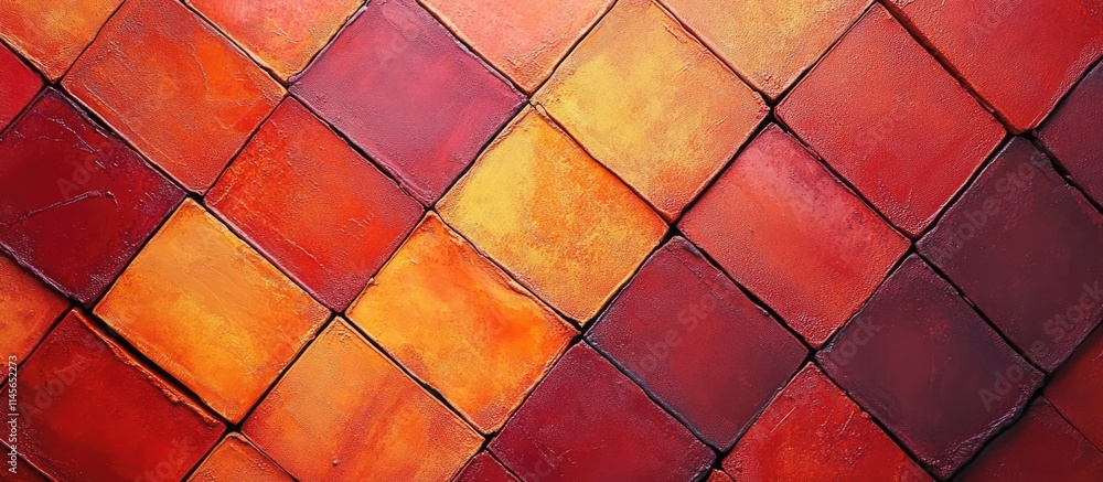 Poster vibrant red and orange brick wall texture with a diagonal pattern perfect for backgrounds and design