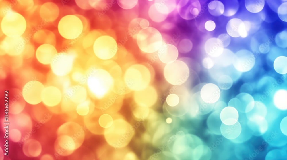 Poster vibrant abstract background with smooth blurred gradient in bright rainbow colors featuring bokeh ef
