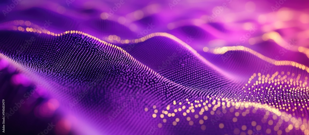 Poster vibrant abstract purple texture with illuminated dots ideal for digital design and creative projects