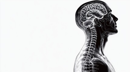 Obraz premium Exploring human anatomy detailed x-ray imaging of the brain and spine medical environment