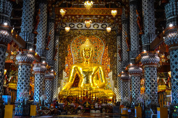 Golden Buddha, Buddhist symbols at Watsridonmoon, symbols of Buddhism, Southeast Asia at Chiangmai Northern Thailand