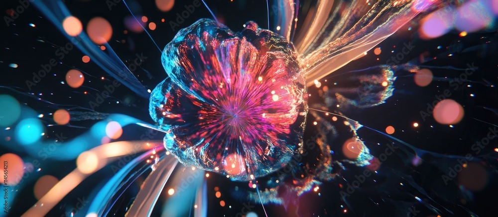 Aufkleber vibrant abstract fireworks display with colorful explosions and dynamic lighting effects
