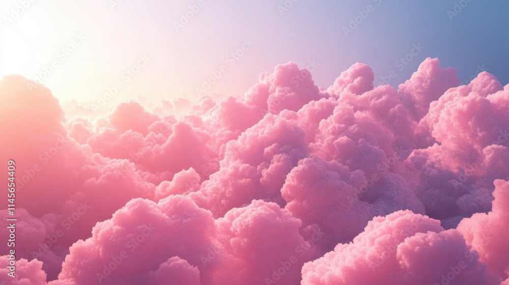 Aufkleber dreamy pastel clouds in a serene sky creating a calming and tranquil atmosphere for artistic backgro