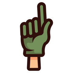 foam hand green supporter illustration