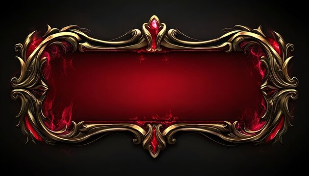Ornate Gold Frame with Red Gems and Swirls