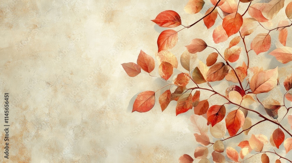 Poster autumn leaves creating a textured background wallpaper with warm tones for a cozy and inviting atmos
