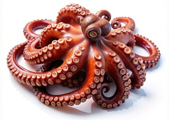 Fototapeta premium 3D Octopus Food Photography: Full Body Seafood Image, White Background