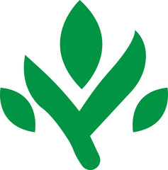 Eco friendly icon in trendy green flat style. Ecologic food stamp sign. Organic natural food vector illustration. Element design for natural concept isolated on transparent background.