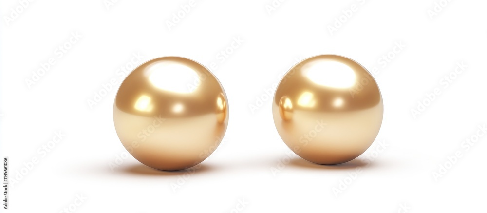 Poster golden spheres isolated on white background perfect for decorative and artistic concepts in minimali