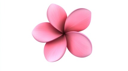 Pink frangipani flower isolated on white background showcasing its delicate petals and vibrant color ideal for tropical themed designs