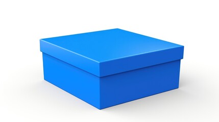 Fototapeta premium Isolated blue gift box on a white background suitable for packaging and presentation purposes in design and marketing projects