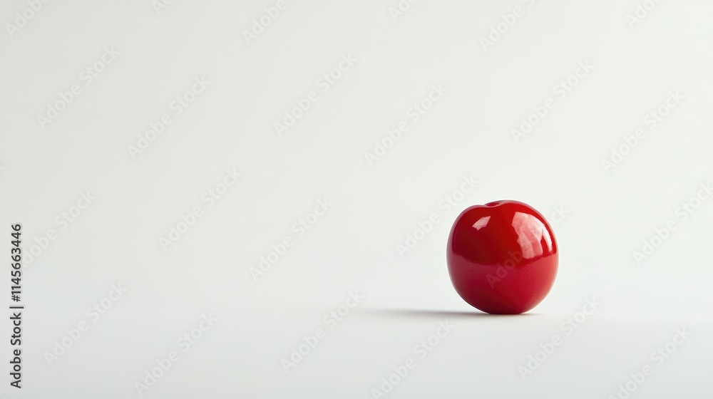 Aufkleber glossy red date fruit isolated on a clean white background showcasing its smooth texture and vibrant