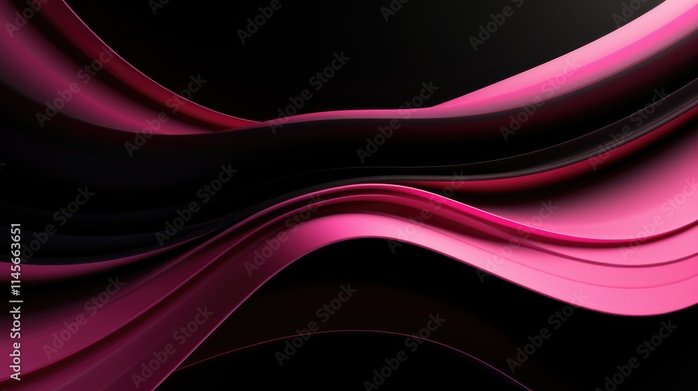 Aufkleber elegant pink waves on a black background creating a clean and minimalist design perfect for modern g