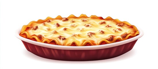 Delicious homemade Italian lasagne with layers of meat sauce, cheese, and pasta baked to perfection in a traditional dish