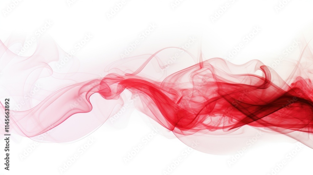 Aufkleber elegant red smoke swirling on a white background creating a dramatic and artistic visual for use in 