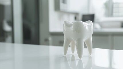 Dental care tools tooth model dental clinic educational content modern environment close-up view