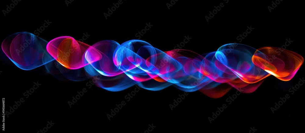 Poster bokeh lights in vibrant colors creating a captivating light texture against a solid black background