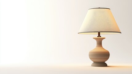 Elegant table lamp with beige shade and wooden base isolated on white background showcasing design and versatility in home decor.