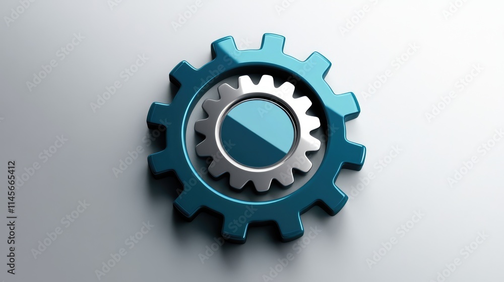 Aufkleber engineering gear icon symbolizing technology and communication in web design for business applicatio
