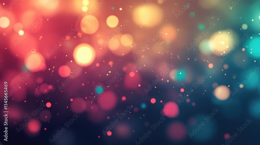 Poster colorful bokeh lights background creating an abstract atmosphere for digital media and technology th